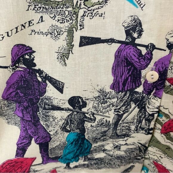 Vintage 80’s Art to Wear Novelty Print Button Front Top Size 24W Plus Size - Picture 4 of 11